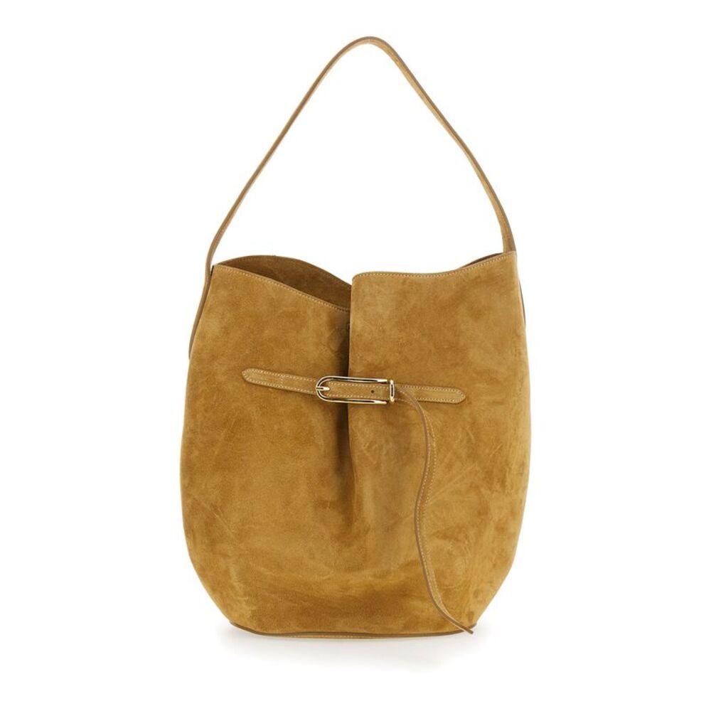 Liffner Women Brown Crossbody Bag With Adjustable Strap In Suede For Women